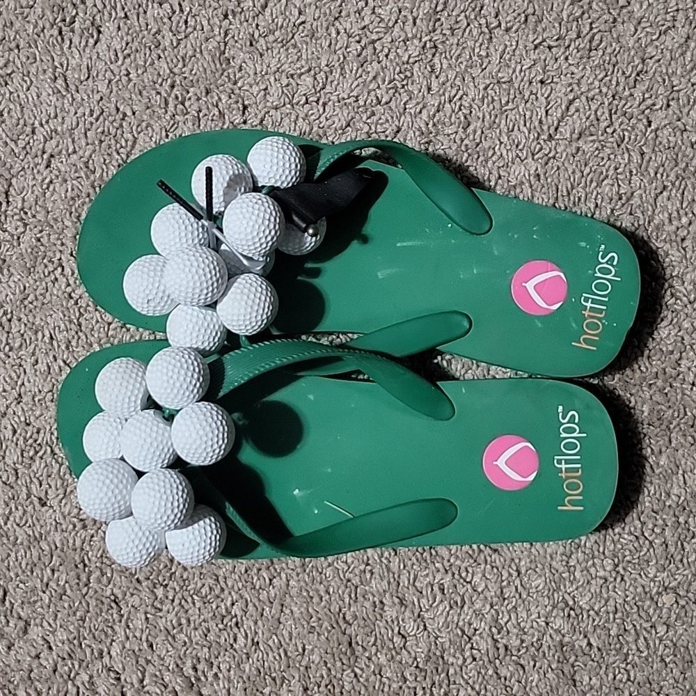 HOT FLOPS | Green Golfing Flip Flops Ladies Size 8